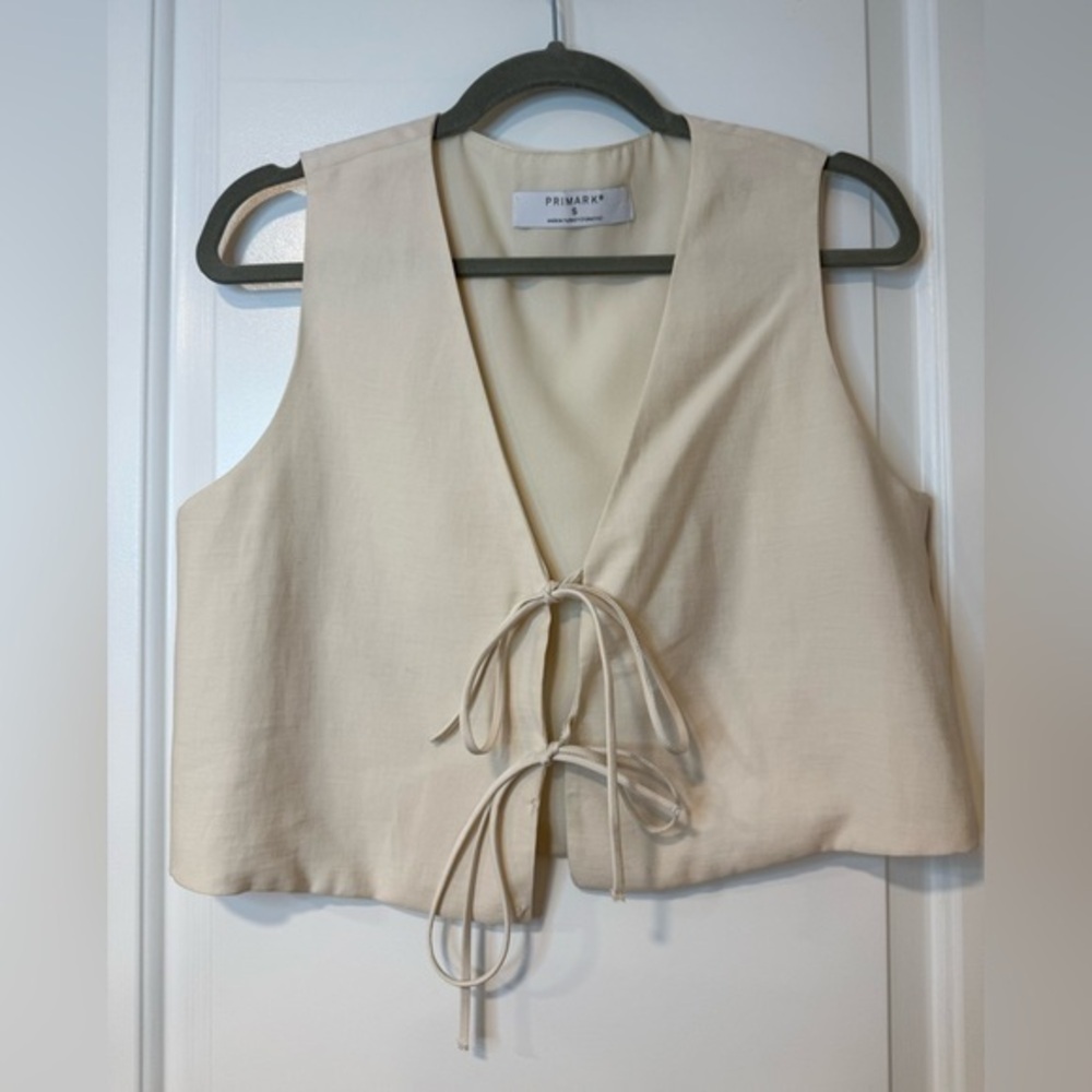 Primark Sleeveless Tank Top Vest Cream Beige Size Small